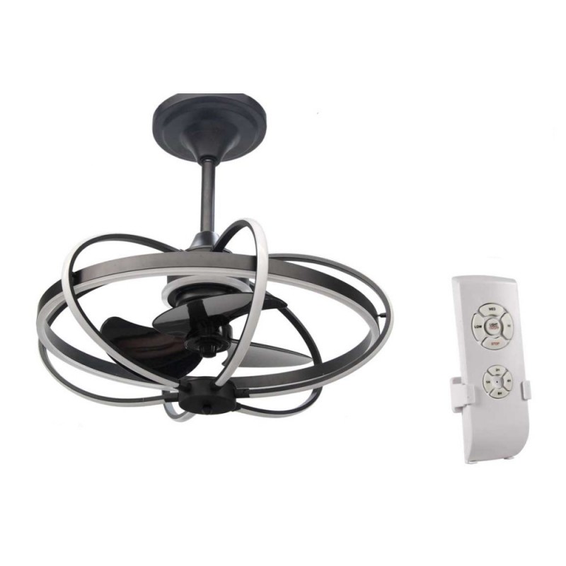 Image of Lampadario a led con ventilatore e telecomando cm 86