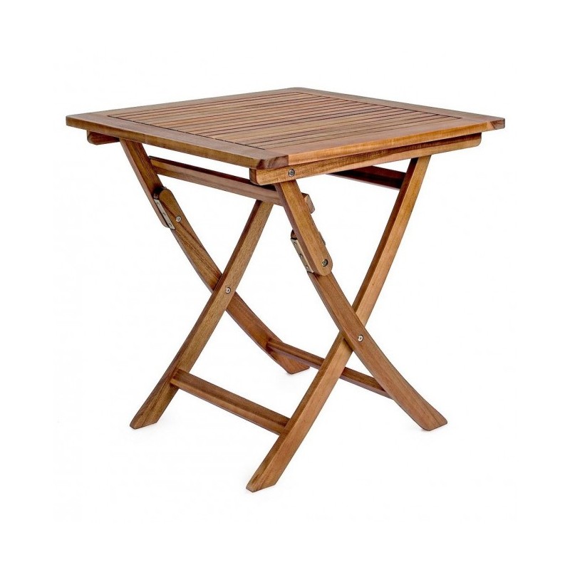 Image of Tavolo Noemi per esterno in legno di acacia pieghevole 70x70x h73 cm Iperbriko cod009