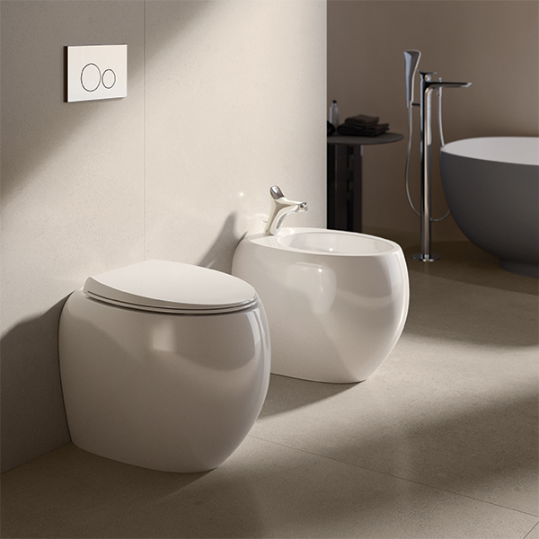 Bidet filo muro con fissaggio nascosto - Bianco Alpino