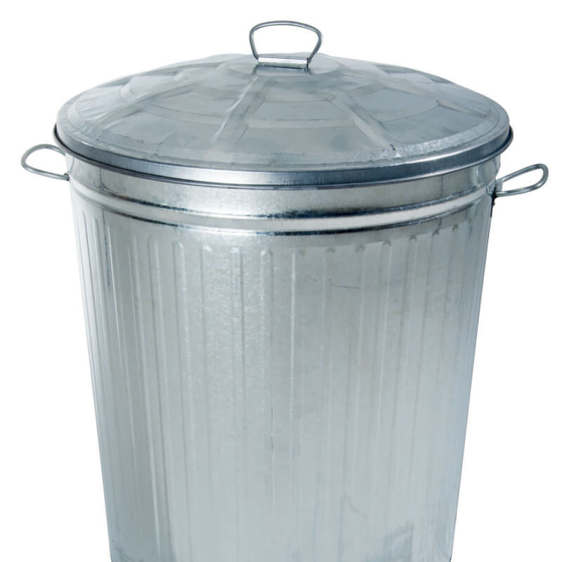 Bidone zincato da 35 litri, altezza 37 cm