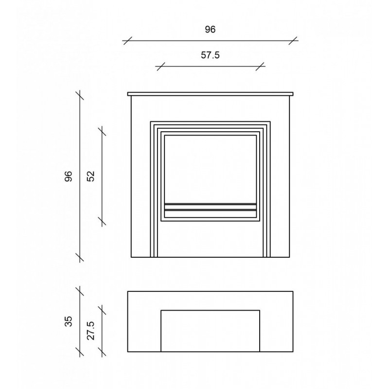 Biocamino design da terra bioetanolo bianco cm 96 x 35 x h 96