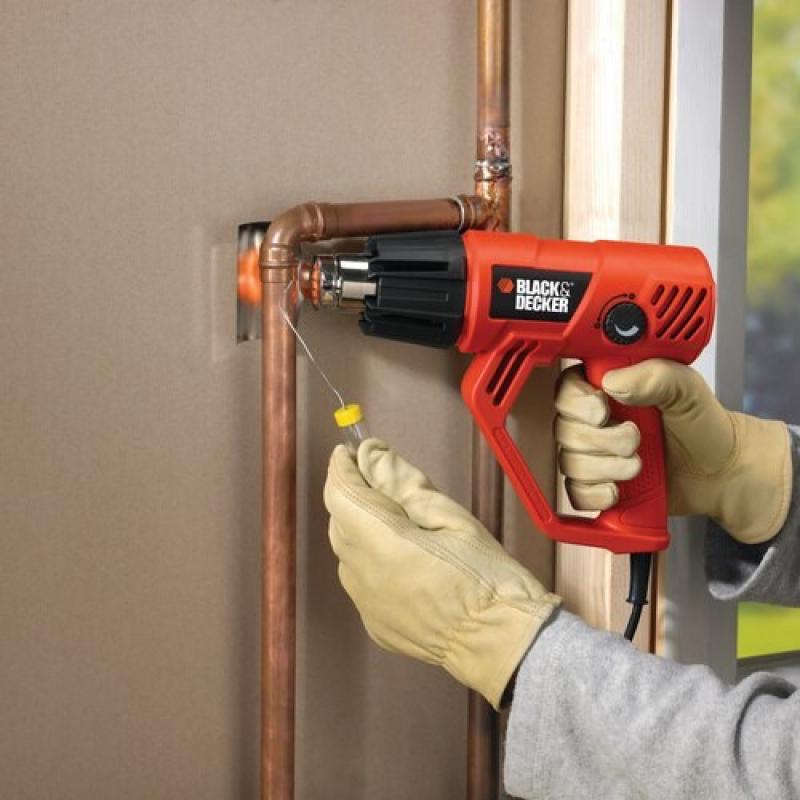Black &amp; Decker KX2001K pistola termica Pistola ad aria calda 500 l/min 600 °C 2000 W Nero, Arancione