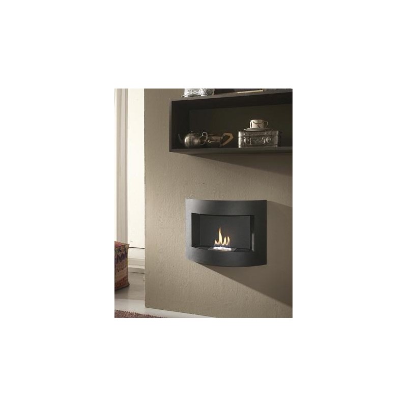 Biocamino design da parete bioetanolo nero cm 63 x 15.5 x h 45