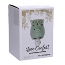 Bruciaessenze plug ceramica gufo verde cm 7