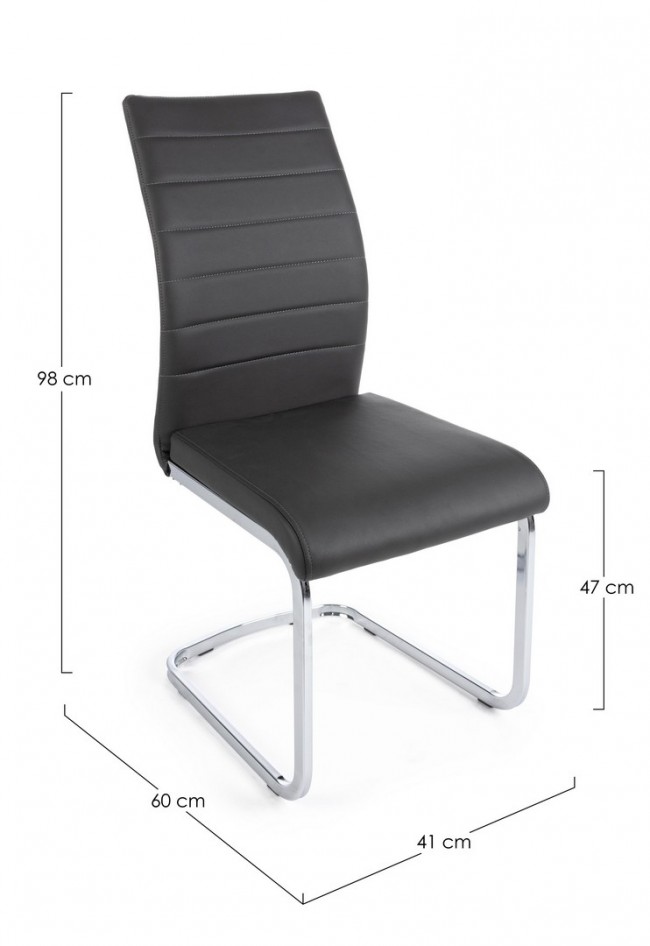 4x Sedia Myra Pu Grigio Scuro  