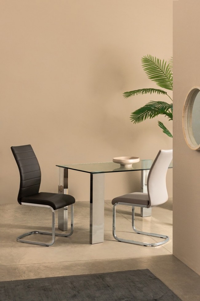 4x Sedia Myra Pu Grigio Scuro  