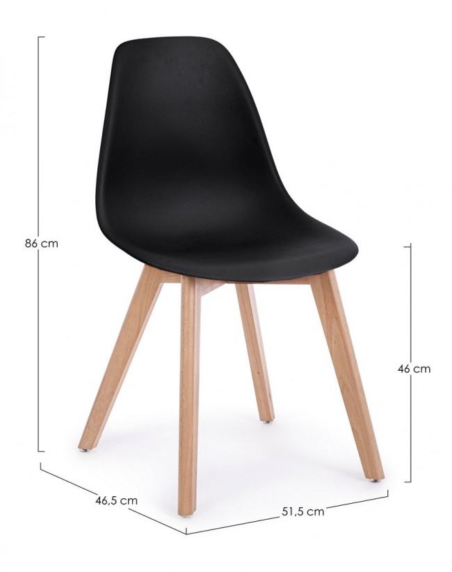 4x Sedia System Nero  