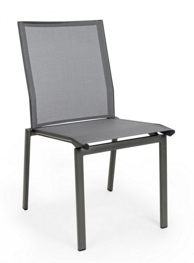4x Sedia antracite in alluminio stile design
