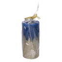 Candela paraffina oro azzurro cm ø6,8h15