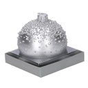 Candela paraffina sfera con bolle argento cm ø9h9