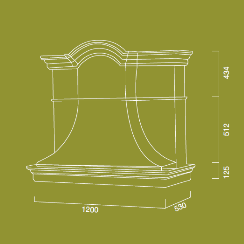 Cappa aspirante ARROGANCE in acciaio inox e cornice in legno cm 120