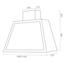Cappa aspirante GARAGE LISCIO in acciaio inox silver cm 110