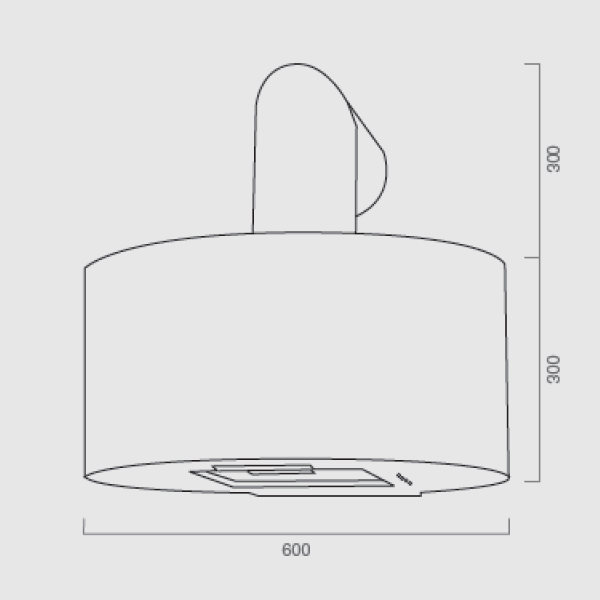 Cappa aspirante CURVE in acciaio inox silver cm Ø60