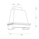 Cappa aspirante MEMORY in acciaio inox silver e cornice in legno cm 90