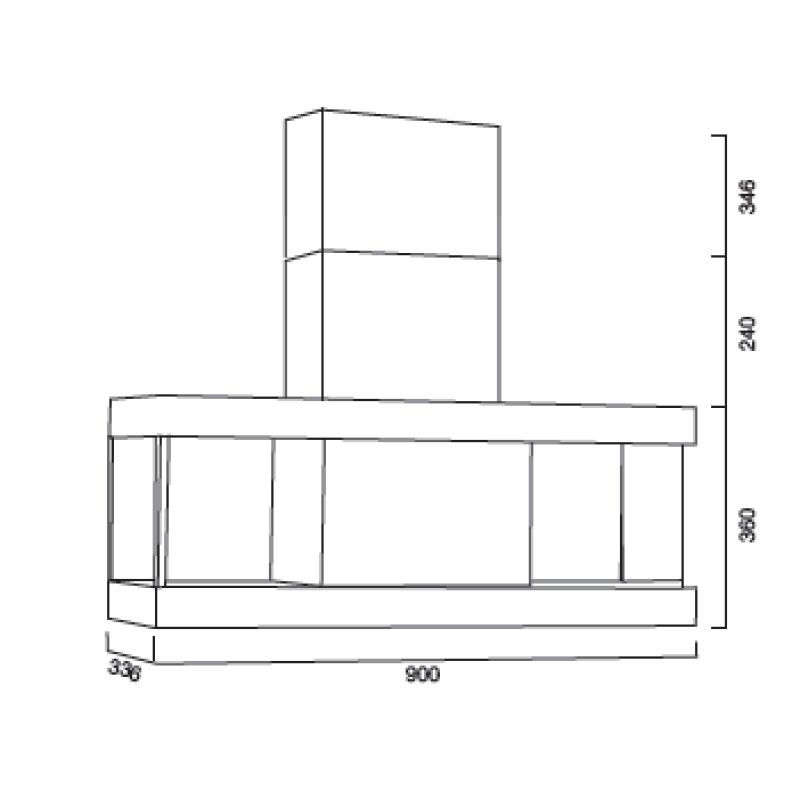 Cappa aspirante URBAN SHELF in acciaio inox brunito cm 90