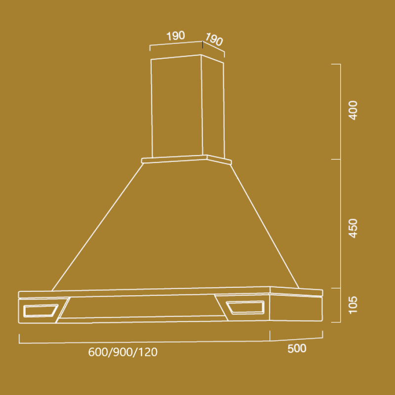 Cappa cucina rustica bianca GINEVRA con cornice in legno intarsio cm 90