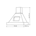 Cappa cucina rustica bianca EPOQUE con cornice in legno intarsio cm 90