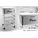 Carrello con ruote in legno per cucina con casetto cm 47 x 37 x 85 h