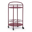 Carrello per bottiglie in acciaio Rosso Bordeaux