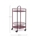 Carrello per bottiglie in acciaio Rosso Bordeaux