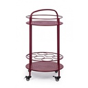 Carrello per bottiglie in acciaio Rosso Bordeaux
