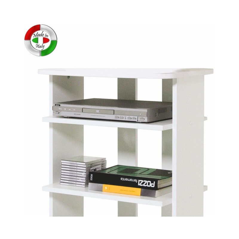 Carrello porta Tv Bianco Frassinato 3 ripiani Cm 60x45xH 81(ELIDE)