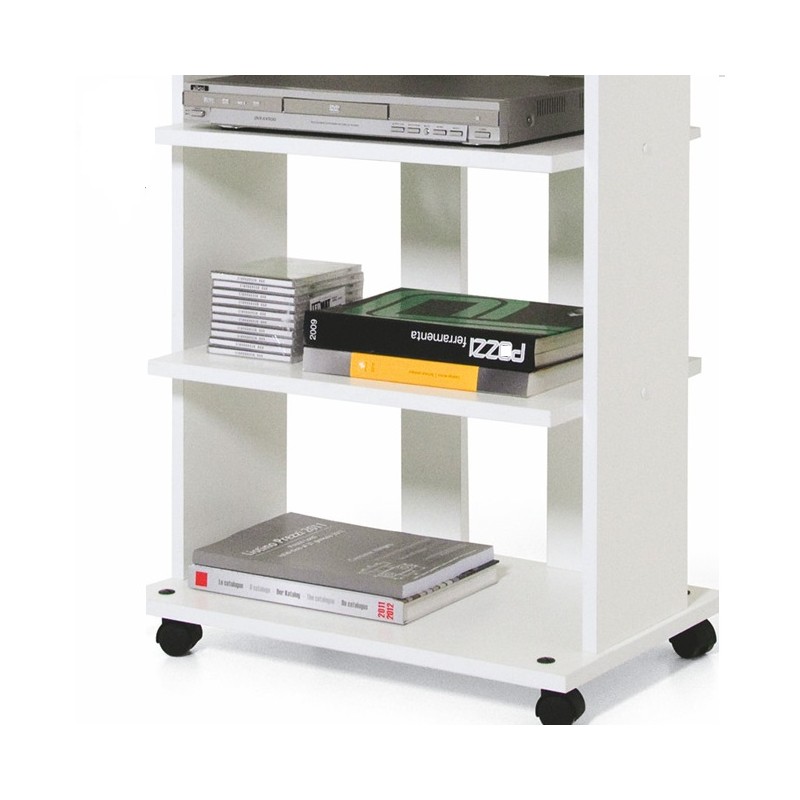 Carrello porta Tv Bianco Frassinato 3 ripiani Cm 60x45xH 81(ELIDE)