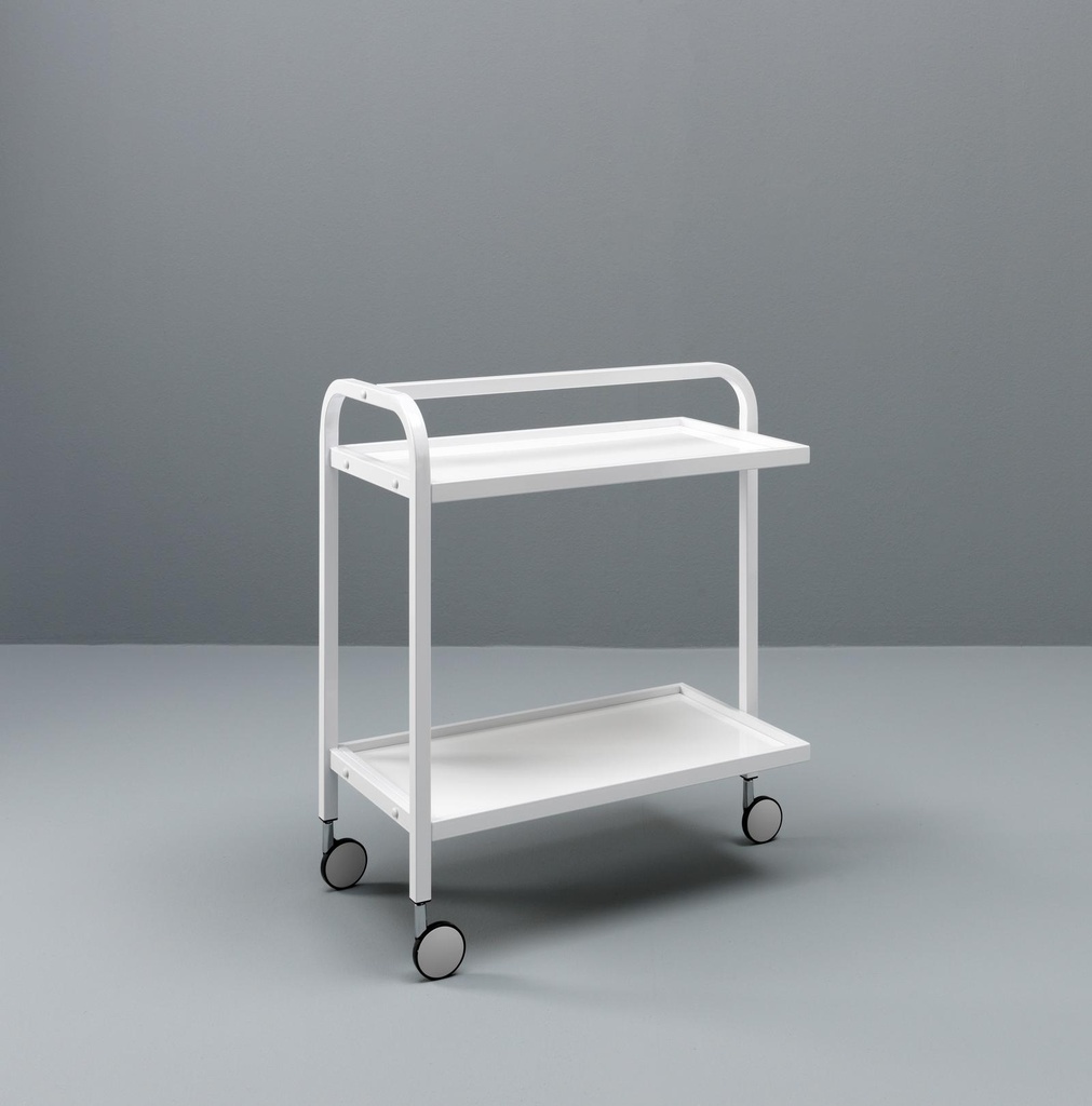 Carrello portabevande in metallo bianco 40x75x80h cm 