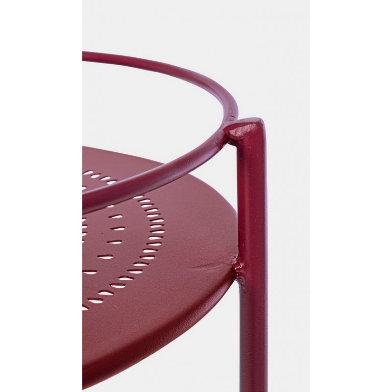 Carrello per bottiglie in acciaio Rosso Bordeaux