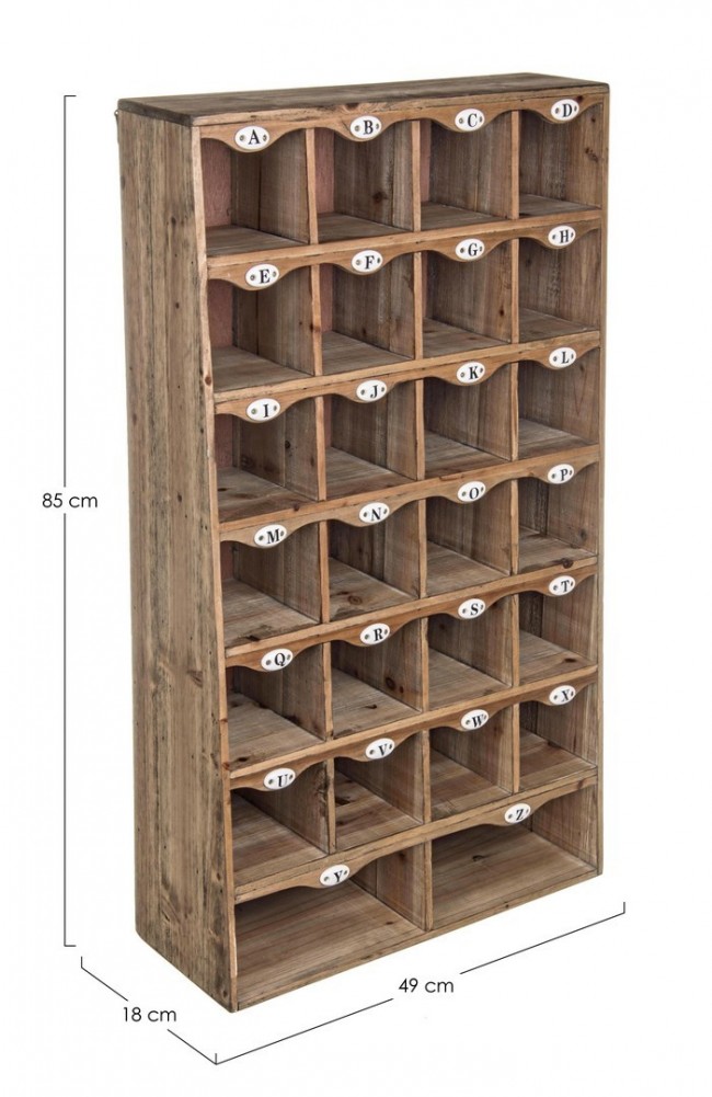 Casellario OFFICINA in legno di pino 85h cm