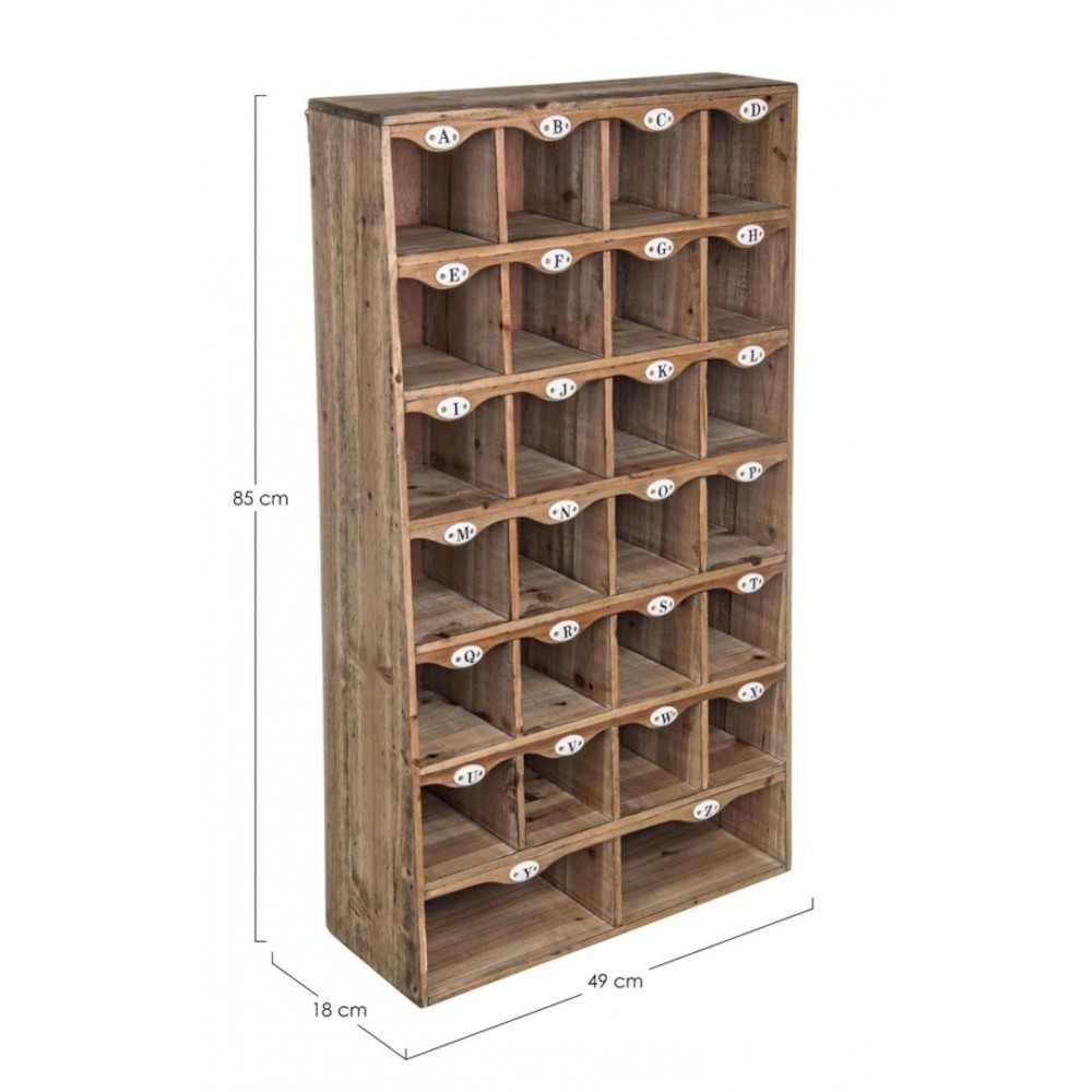 Casellario OFFICINA in legno di pino 85h cm