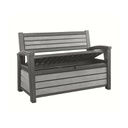 Cassapanca in Resina con finitura effetto legno HUDSON BENCH Grafite  132,7x61,2xh.89 cm