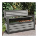Cassapanca in Resina con finitura effetto legno HUDSON BENCH Grafite  132,7x61,2xh.89 cm