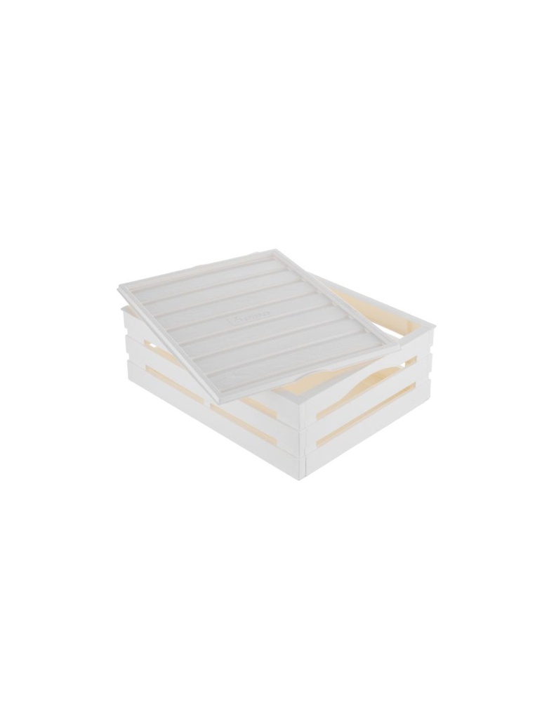 Cassetta Tina Box con copertura panna elegante e funzionale.