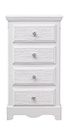 Cassettiera 4 cassetti bianco in legno stile classico