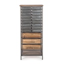 Cassettiera OFFICINA in acciaio e legno 129.5h cm