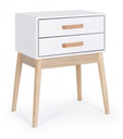 Cassettiera ORDINARY bianca 2 cassetti 58h cm