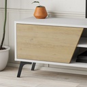 (3c) Porta TV Fiona Bianco con Anta Rovere e Mensola H 48 x P 35,60 x L 180 cm