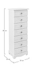 Cassettiera legno bianco 7 cassetti Blanc cm 29 x 23 x89