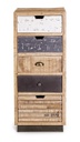 Cassettiera stile industrial 5 cassetti Tudor