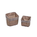 Cassetto arem vimini 1-2 grigio rettangolare cm 30x21h20/28