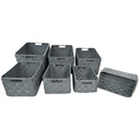 Cassetto poliestere 1-7 grigio c/manicimetallo cm 38x28h21