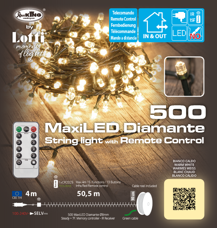Catena 1000 LED Bianco caldo 60,5m in bobina