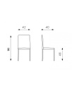 4x Sedia in similpelle  e metallo tortora Cleo STS