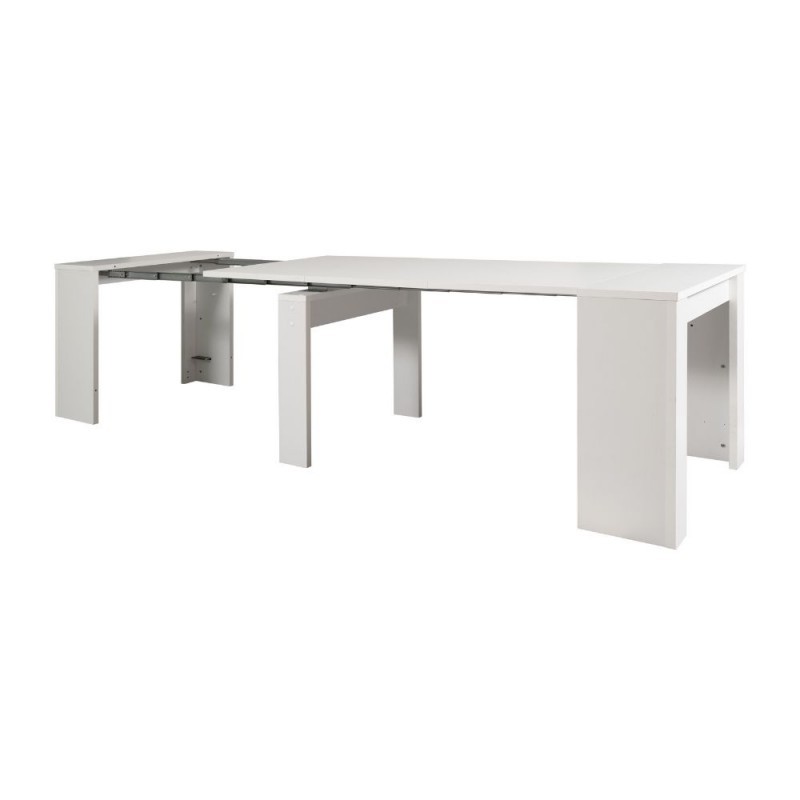 (3c) Tavolo consolle allungabile Bianco BAKU 78x54-252x h78 cm
