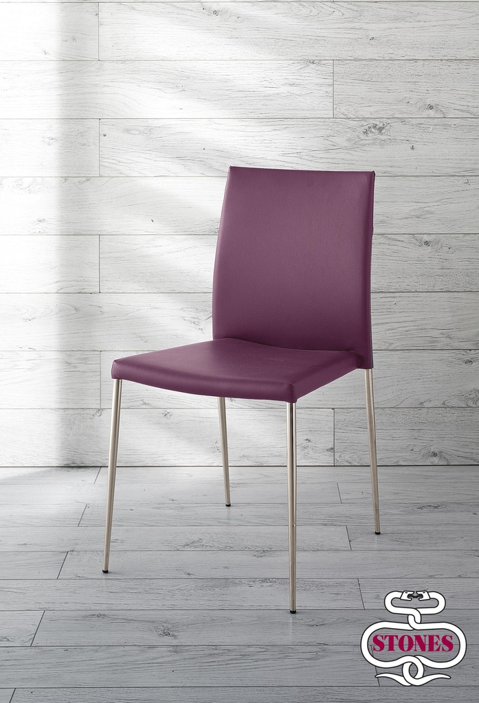 4x Sedia in similpelle viola 41,5x44x85h cm 