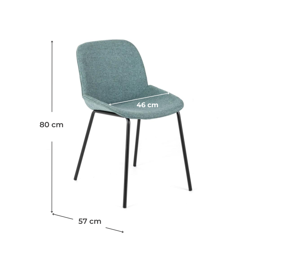 4x Sedia in tessuto 57cm x 46cm H. 80cm