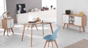 4x Sedie in polipropilene e seduta in similpelle azzurro 48,5x52x82h cm 