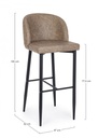 4x Sgabello bar tortora in ecopelle stile design