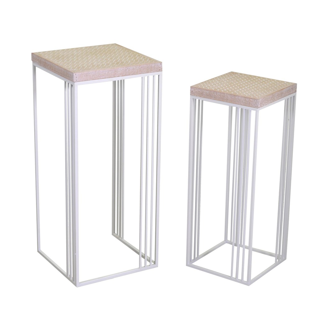 Colonnina metallo Lucilla 1-2 bianco quadro cm32x32h73